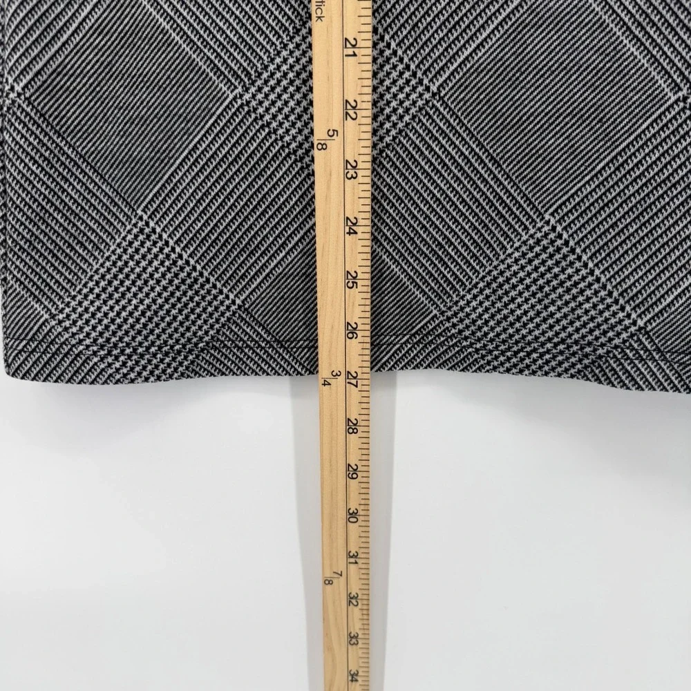 Tommy Hilfiger Black White Glen Plaid Short Sleeve Knit Mini Dress Women's Small